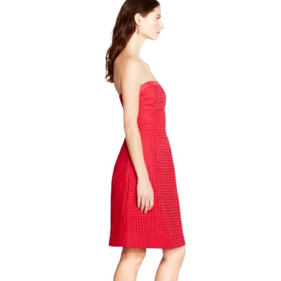 NEW WHBM Watermelon Removable Strap Eyelet Fit-and-Flare Dress - Picture 4 of 13